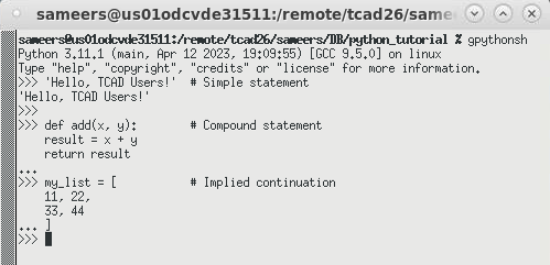 gpythonsh: Python shell