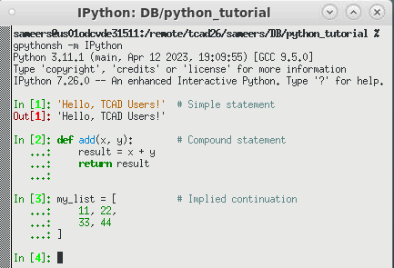 IPython shell