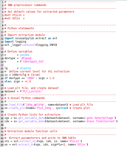 Sentaurus Visual script