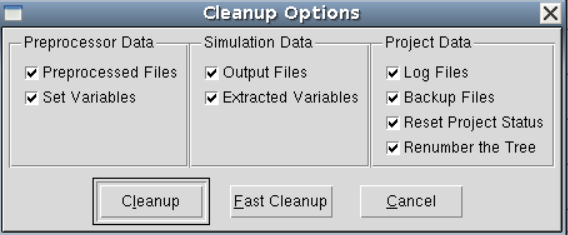 Cleanup Options dialog box