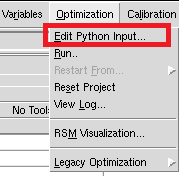 Optimization menu
