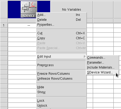 Opening Sentaurus Device Wizard