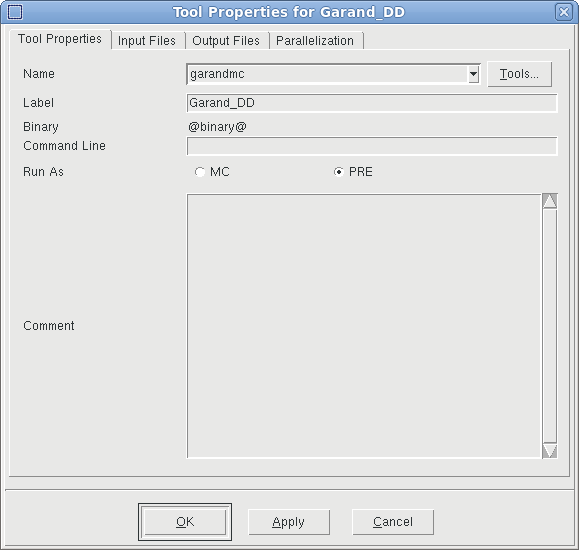 Tool Properties for initial drift-diffusion simulation