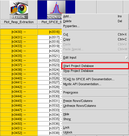 Startind database through Sentaurus Workbench